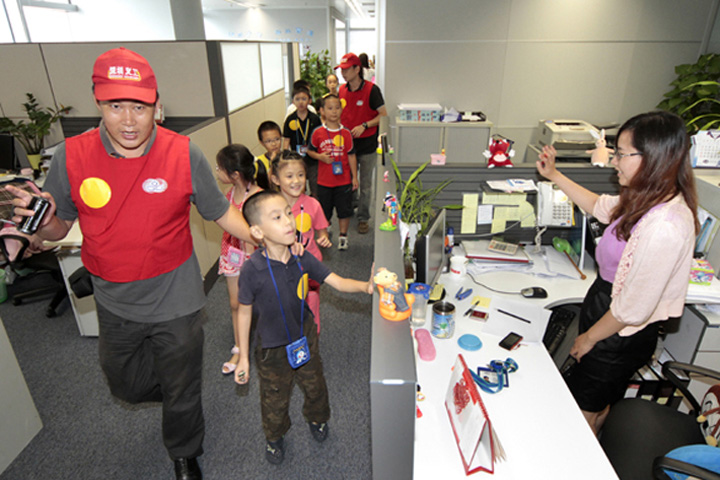 One of the aims of this programme is to give an opportunity for the children to visit their parents’ workplaces and to have an idea of what their parents do at work 