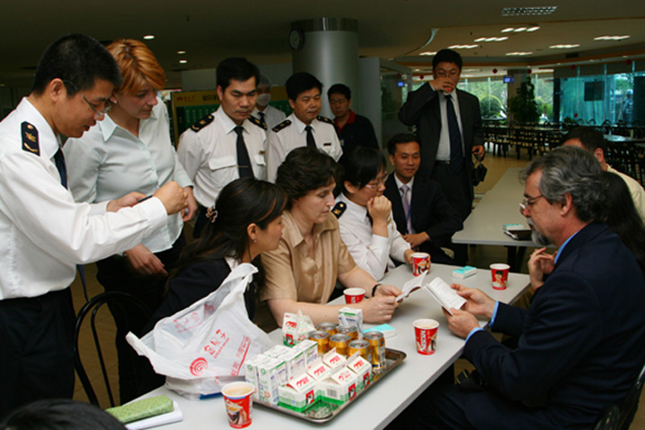 Checking the health certificates of Canteen employees at the YICT staff canteen