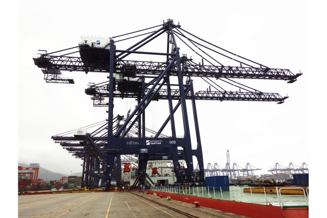 YICT took delivery of two new quay cranes to serve its Berth 4.